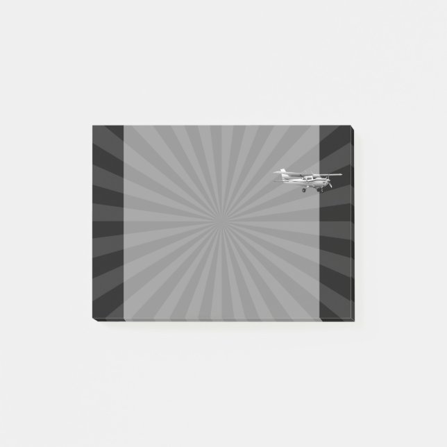 Klassische Cessna Silhouette Sunburst Post-it Klebezettel (Vorderseite)