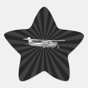 Klassische Cessna Silhouette Sunburst Stern-Aufkleber