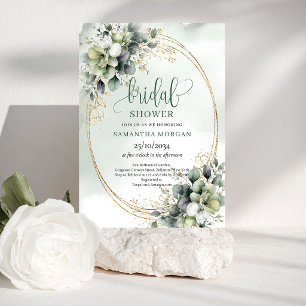 Klassische Charm Greenery Gold-Brautjungfern-Einla Einladung
