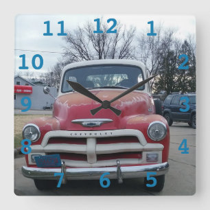Klassische Chevy Lieferwagen-Wand-Uhr Quadratische Wanduhr