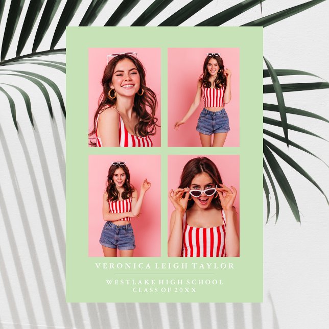 KLASSISCHE CHIC FOTO COLLAGE ABSCHLUSS-ANKÜNDIGUNG EINLADUNG (Von Creator hochgeladen)