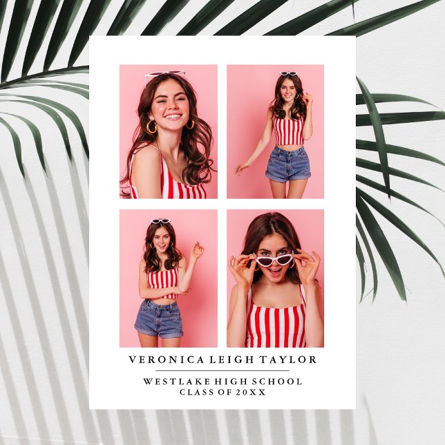 KLASSISCHE CHIC FOTO COLLAGE ABSCHLUSS-ANKÜNDIGUNG EINLADUNG (Von Creator hochgeladen)