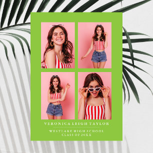 KLASSISCHE CHIC FOTO COLLAGE ABSCHLUSS-ANKÜNDIGUNG EINLADUNG