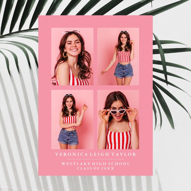 KLASSISCHE CHIC FOTO COLLAGE ABSCHLUSS-ANKÜNDIGUNG EINLADUNG (Von Creator hochgeladen)