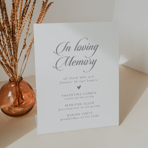Klassische Chic-Kalligrafie-Hochzeit In Loving Mem Sockelschild