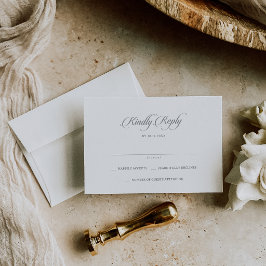 Klassische Chic Kalligrafie Hochzeit RSVP Karte