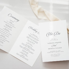 Klassische Chic-Kalligrafie-We-do-Hochzeitsprogram Programm
