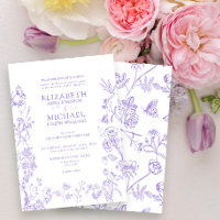 Klassische Chinoiserie Lilac Lavender Floral Weddi