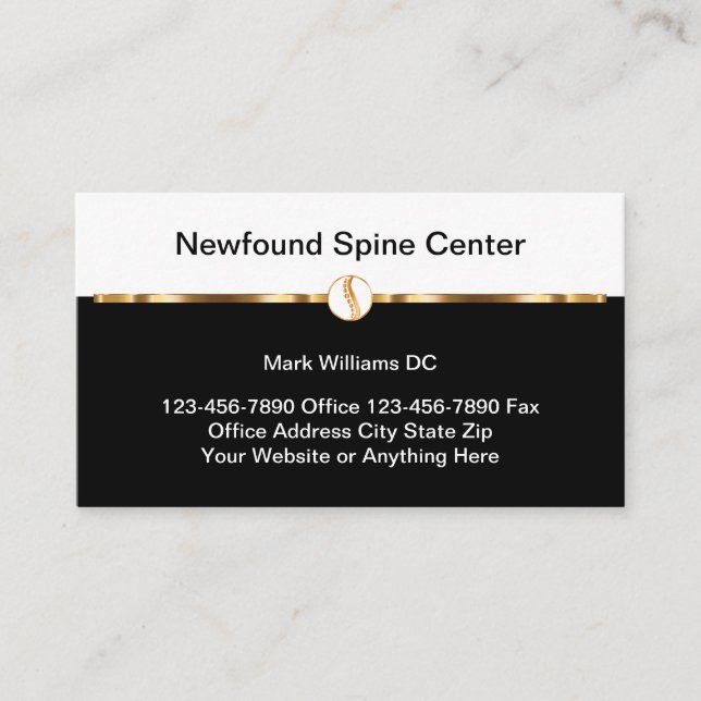 Klassische Chiropraktiker Theme Business Cards Visitenkarte (Vorderseite)