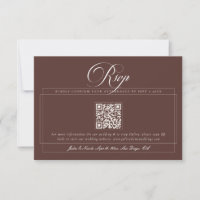 Klassische Choco Braun Elfenbein Kalligrafie QR Ho