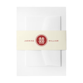 Klassische Circle Double Happiness Chinese Wedding Einladungsbanderole