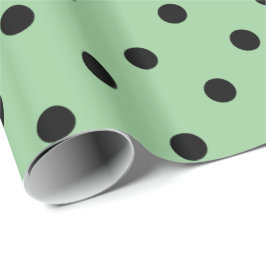 Klassische, coole, elegante schwarze, grüne Polka- Geschenkpapier
