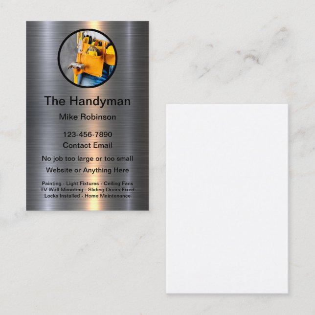 Klassische Coole Handyman-Visitenkarten Visitenkarte (Vorne/Hinten)