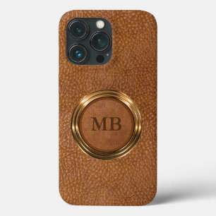 Klassische Coole Männerlederleder-Monogramm Case-Mate iPhone Hülle