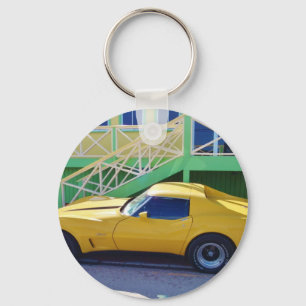 Klassische Corvette Stingray. Schlüsselanhänger