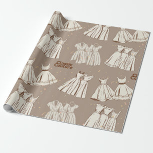 Klassische Couture-Vintage-Kleider für Modefans  Geschenkpapier