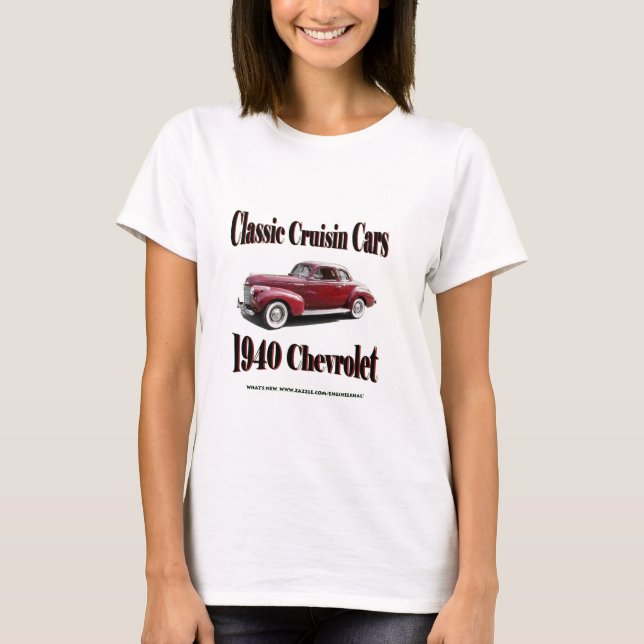 Klassische Cruisin Autos Chevrolet 1940 T-Shirt (Vorderseite)