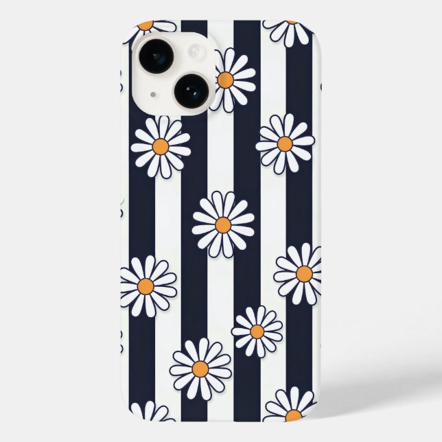 Klassische Daisy Stripes Case-Mate iPhone 14 Hülle (Rückseite)