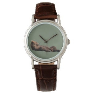 Klassische Damenuhr mit braunem Lederarmband Armbanduhr