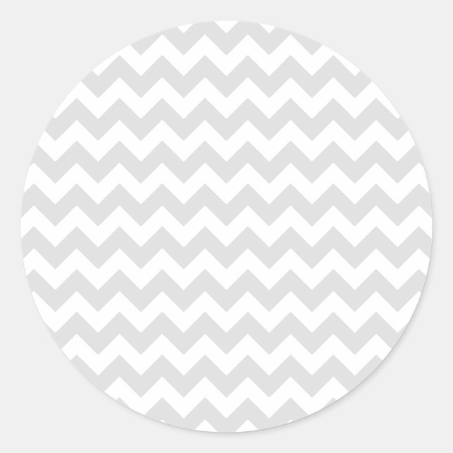 Klassische Dekoration aus weißem Chevrons Runder Aufkleber (Vorderseite)