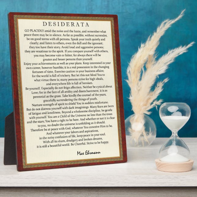 Klassische Desiderata Fotoplatte (Seite)