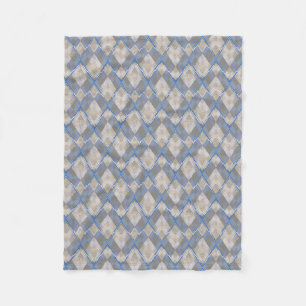 Klassische diamantförmige graue beige Sherpa-Decke Fleecedecke