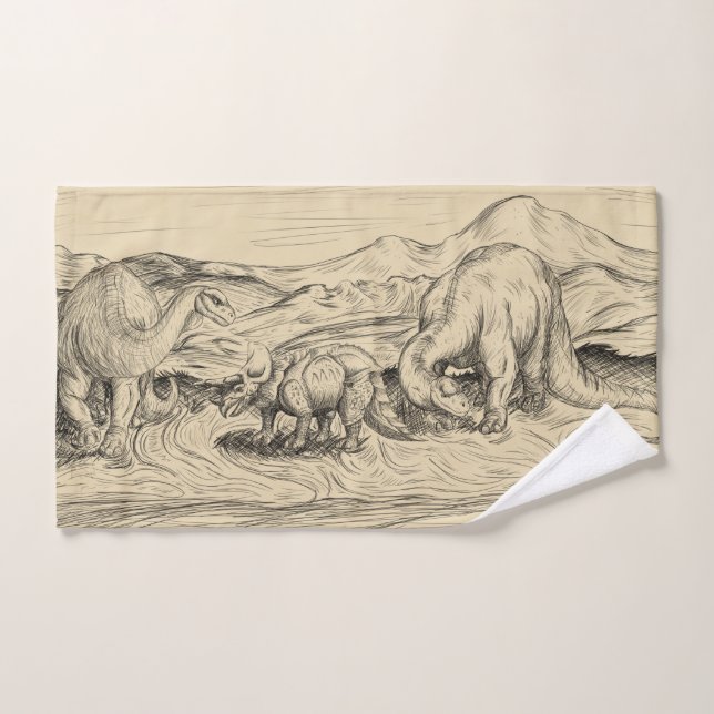 Klassische Dinosaurier Badhandtuch Set (Handtuch)
