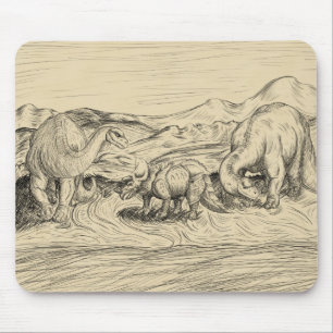 Klassische Dinosaurier Mousepad