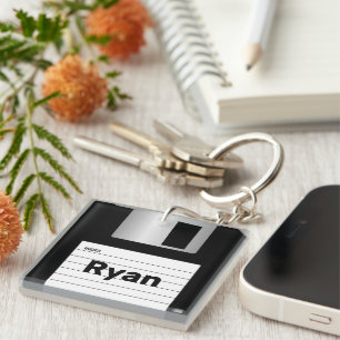 Klassische Diskette Personalisierter Computer Schlüsselanhänger