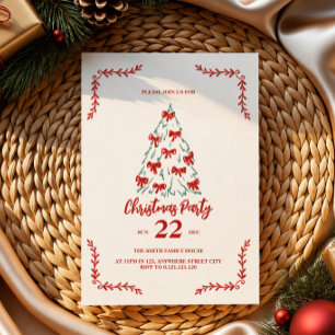 klassische Doodle-Weihnachtsbaum-Party-Einladung Einladung