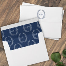 Klassische dunkelblaue Monogramm-Trauung