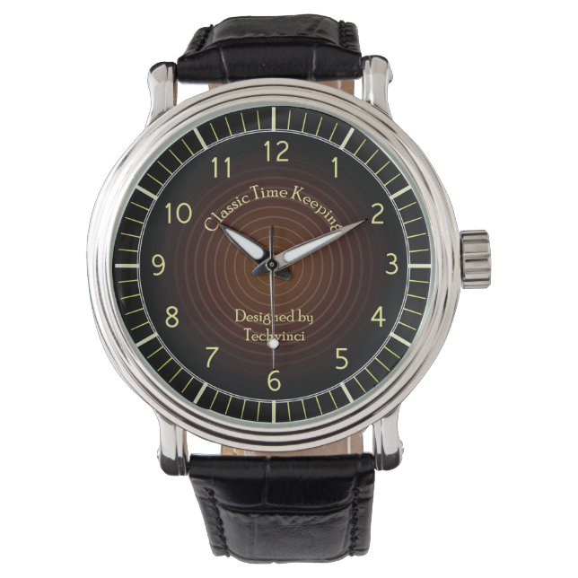Klassische dunkelbraune Uhr (Vorderseite)