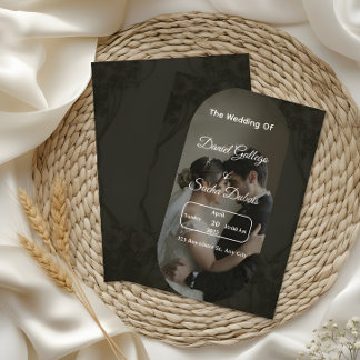 Klassische dunkle elegante Hochzeitseinladung Einladung