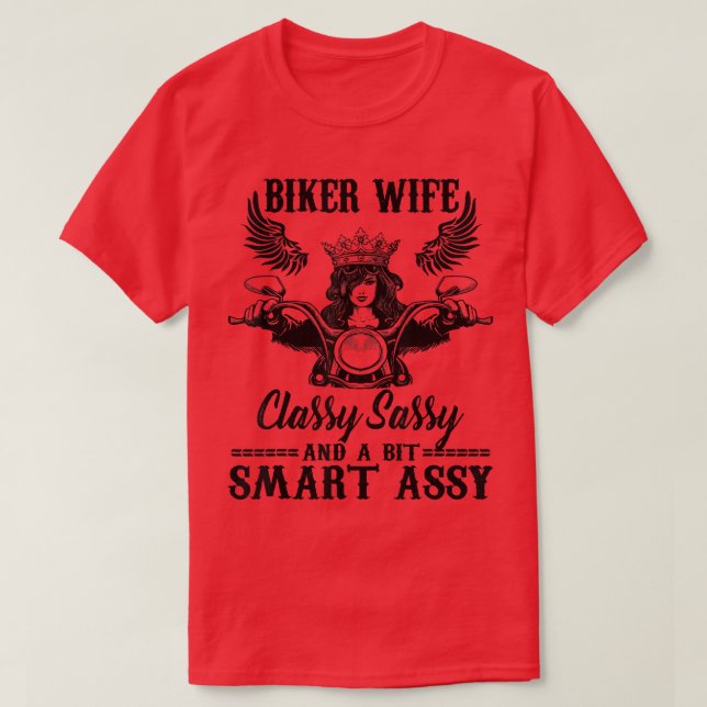 Klassische Ehefrau für Sassy Biker T-Shirt (Design vorne)