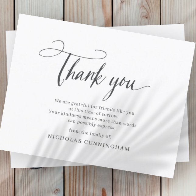 Klassische einfache Cursive Typografie Dankeskarte (Von Creator hochgeladen)