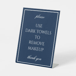 Klassische, einfache dunkelblaue Makeup Handtuchma Sockelschild