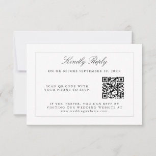 Klassische einfache Elegance Hochzeit RSVP mit QR-