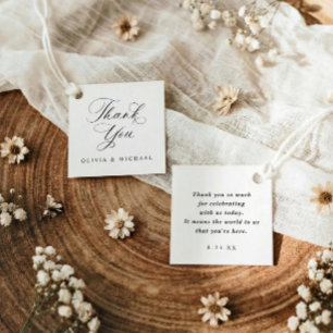 Klassische einfache elegante Hochzeit Danke Geschenkanhänger