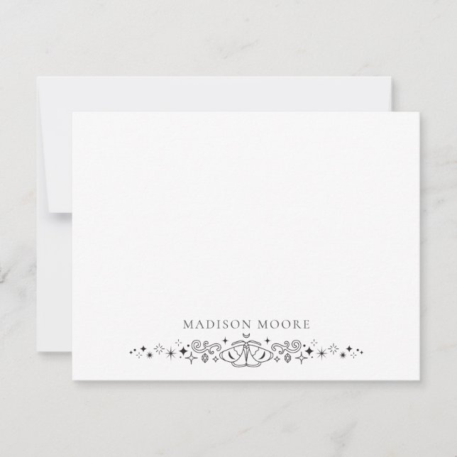 Klassische, einfache Moderne Name Butterfly Motif Mitteilungskarte (Vorderseite)