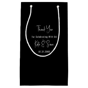 Klassische einfache Schwarz-Weiß-Hochzeit Kleine Geschenktüte