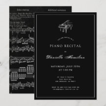 Klassische Einfache schwarze Piano-Erwägung Einlad