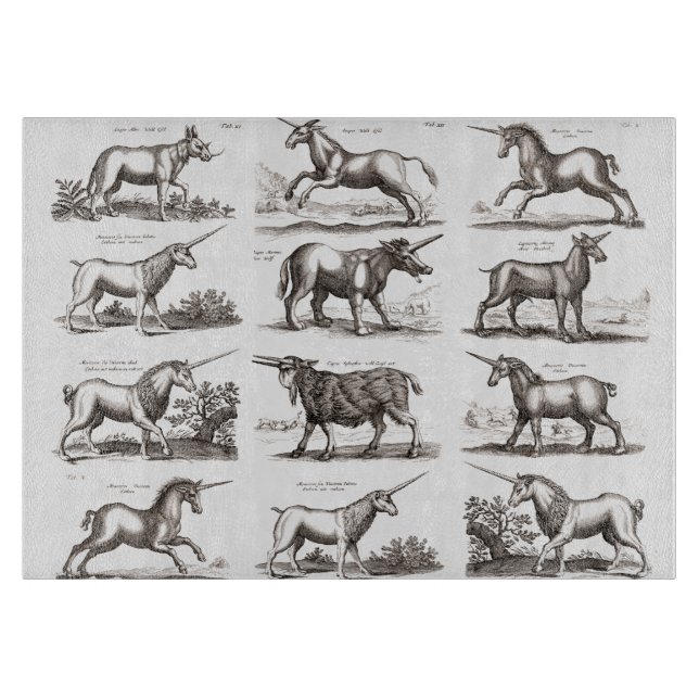 Klassische Einhorn Antike Mythische Magische Kreat Schneidebrett (Vorderseite)