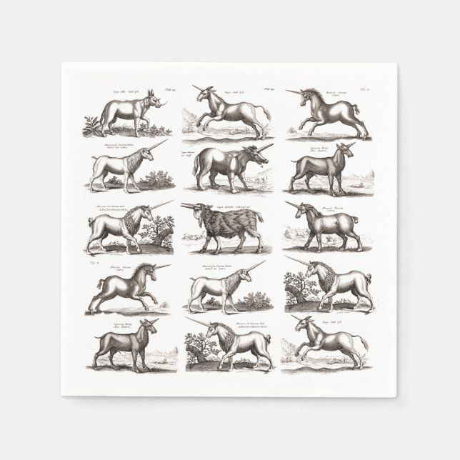 Klassische Einhorn Antike Mythische Magische Kreat Serviette (Vorderseite)