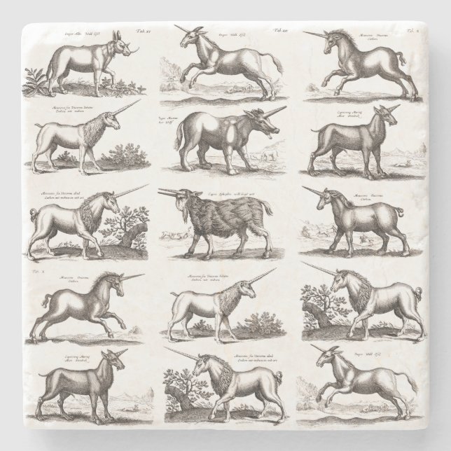 Klassische Einhorn Antike Mythische Magische Kreat Steinuntersetzer (Vorderseite)