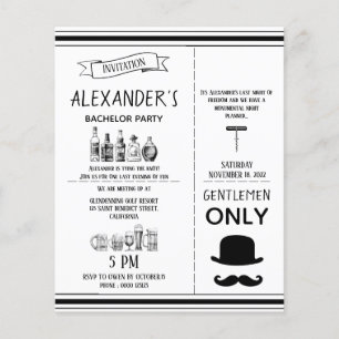 Klassische Einladung zur Bachelor Party. Flyer