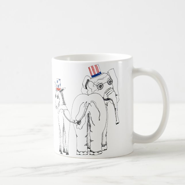 Klassische Elefant-u. Esel-Tasse Kaffeetasse (Rechts)
