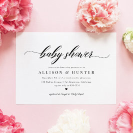 Klassische Elegance Calligraphy Script Baby Shower Einladung