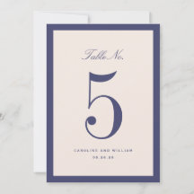 Klassische Elegance Lila Hochzeitskarte Tischnumme