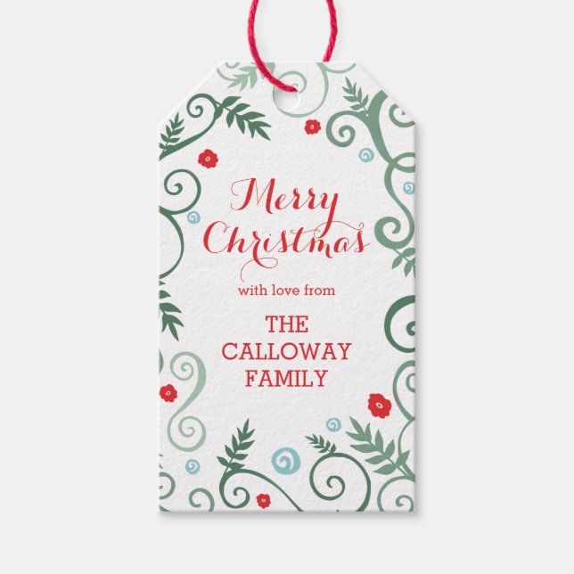 Klassische Elegance Personalisierte Weihnachtsgesc Geschenkanhänger (Vorderseite)