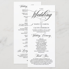 Klassische Elegance Schwarzes Skript, Hochzeitsfei Programm